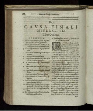Liber Quartus, De Causa Finali Mineralium