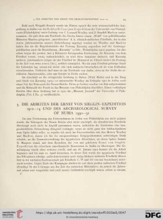 3. Die Arbeiten der Ernst von Sieglin-Expedition 1912-14 und des Archaeological Survey of Nubia 1930-31