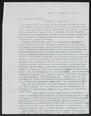 Brief von Robert Faesi an Margarete Hauptmann