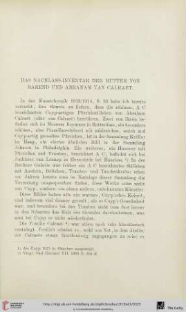 Das Nachlass-Inventar der Mutter von Barend und Abraham van Calraet