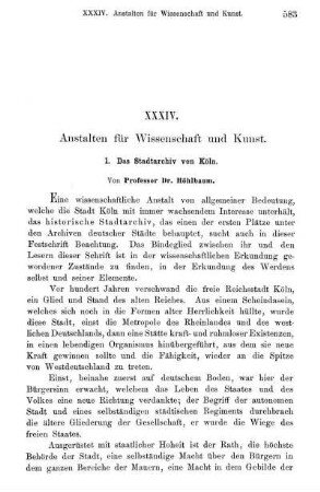 XXXIV. Anstalten für Wissenschaft und Kunst.