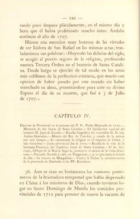 Capitulo IV. Eleccion de provincial en la persona del P. Fr. Pedro Mejorada en 1710 ...
