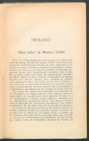 Prólogo : "Mate dulce" de Martínez Cuitiño