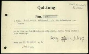 Anlage I. Quittung
