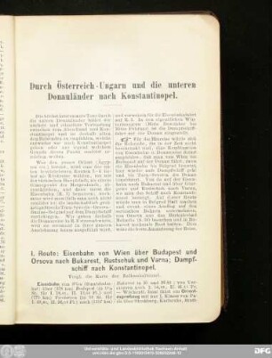 Durch Österreich-Ungarn und die unteren Donauländer nach Konstantinopel.