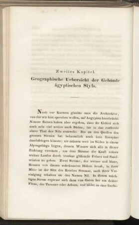 Zweites Kapitel. Geographische Uebersicht der Gebäude ägyptischen Styls.