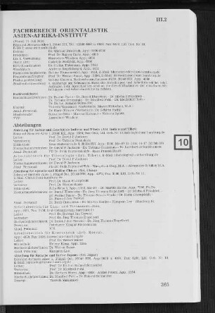 Fachbereich Orientalistik Asien-Afrika-Institut
