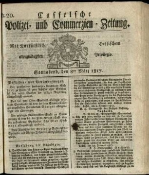 Nr. 20, Sonnabend, den 8ten Maerz 1817
