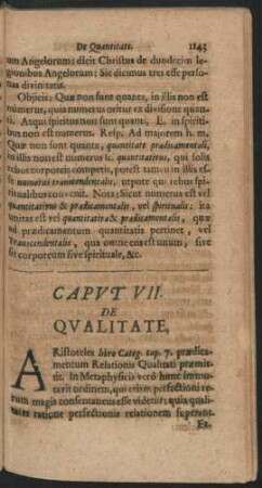 Caput VII. De Qualitate.