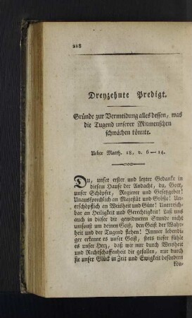 Dreyzehnte Predigt.