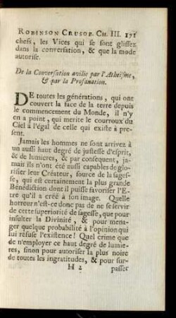 De la Conversation avilie par l'Atheïsme, & par la Profanation.