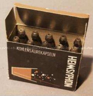 Kohlensäurekapseln (10 Stück) zum Heimsyphon, in Originalverpackung, mit Beipackzettel