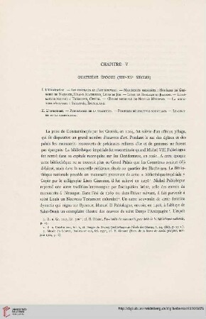 Chapitre V: Quatrième époque (XIIIe-XVe siècles)