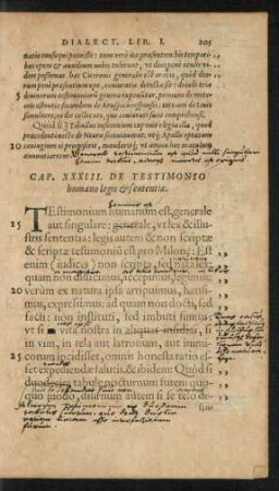 Cap. XXXIII. De Testimonio humano legis et sententiae.