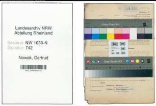 Entnazifizierung Gertrud Nowak , geb. 24.10.1909 (Kassiererin)