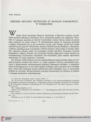 4: Greckie epitafia metryczne w Muzeum Narodowym w Warszawie