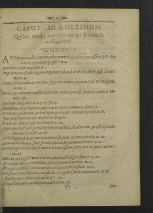 Caput XII. & ultimum.