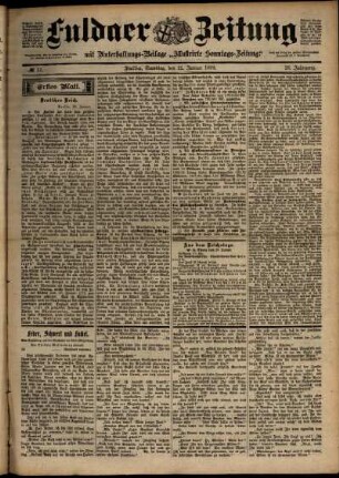 Erste Ausgabe vom Samstag, den 21. Januar 1899.