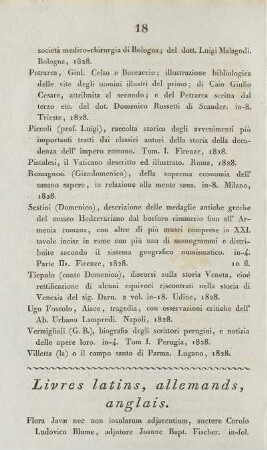 Livres latins, allemands, anglais