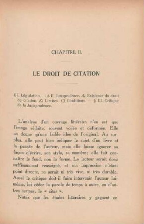Chapitre II. Le droit de citation