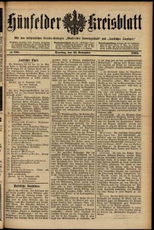 Ausgabe vom Dienstag, den 22. November 1898.