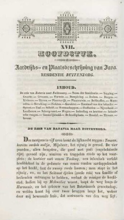 XVIII. Hoofdstuk. Aardijks- en plaatsbeschriijving van Java. Residentie Buitenzorg