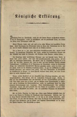Königliche Erklärung : München 14. Oct. 1813 = Déclaration