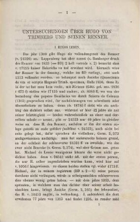 Untersuchungen über Hugo von Trimberg und seinen Renner
