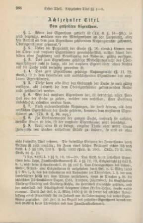 Achtzehnter Titel. Vom getheilten Eigenthum