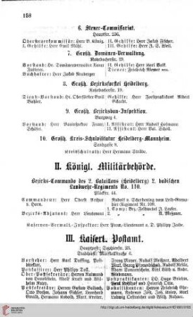 Königliche Militärbehörde, Kaiserl. Postamt u. Telegr.=Stelle