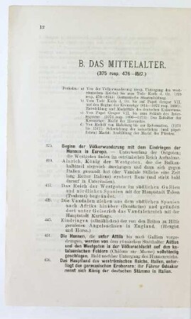 B. Das Mittelalter. (375 resp. 476 - 1517.)
