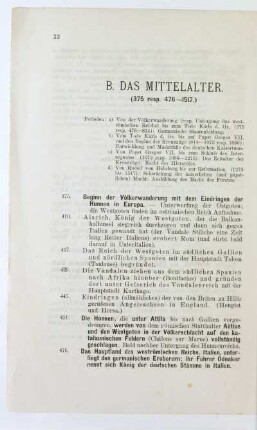 B. Das Mittelalter. (375 resp. 476 - 1517.)