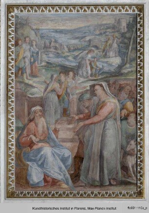Freskenausmalung mit Darstellung der Werke der Barmherzigkeit