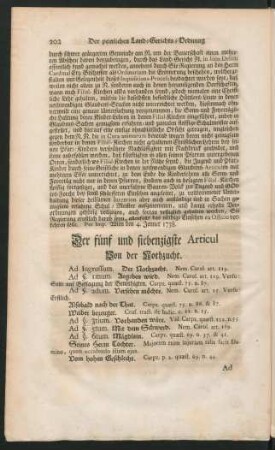 Der fünf und siebenzigste Articul Von der Nothzucht.