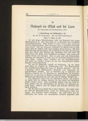 XI. Ruhezeit im Elsaß und bei Laon