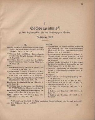 Sachverzeichnis zu dem Regierungblatt für das Großherzogtum Sachsen