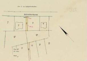 Lageplan Flur K - Im Bereich der Blücherstraße