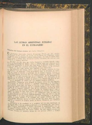 Las letras argentinas juzgadas en el extranjero