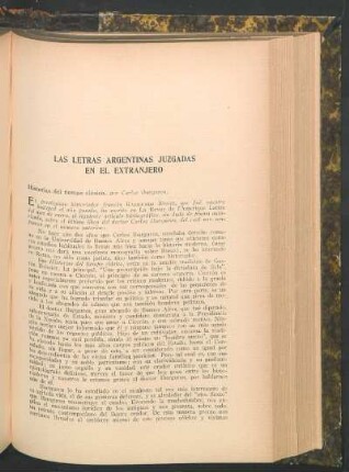 Las letras argentinas juzgadas en el extranjero