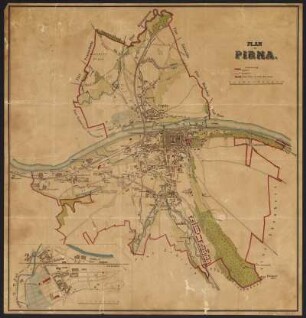 Plan von Pirna, 1:8000, um 1906