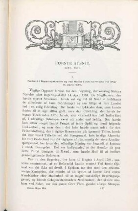 I. Forhold i Regeringskredse og ved Hoffet i den nærmeste Tid efter 14. April 1784.