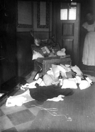 Chaos im Wohnzimmer : vermutl. in der Flader-Villa
