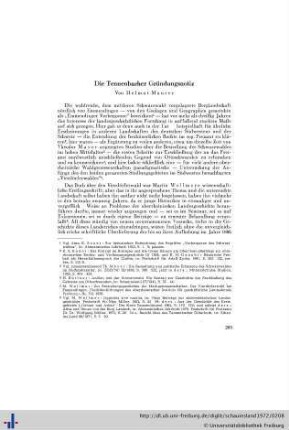 Die Tennenbacher Gründungsnotiz.