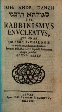 Rabbinismus enucleatus ...