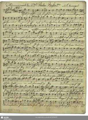 [Solo and coro:] Basso 1.mo