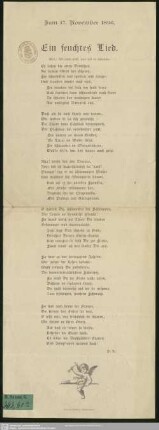 Ein feuchtes Lied : zum 17. November 1896