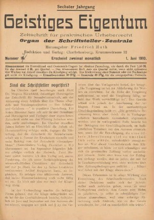 Nummer 17 (1. Juni 1910)