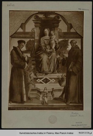 Thronende Maria mit dem Kind und zwei Heiligen - Thronende Madonna u. zwei Heiligen