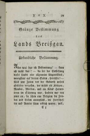 Gränze Bestimmung des Lands Breißgau.
