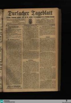 Durlacher Tagblatt : Heimatblatt für die Stadt und den früheren Amtsbezirk Durlach; Pfinztäler Bote für Grötzingen, Berghausen, Söllingen, Wöschbach u. Kleinsteinbach